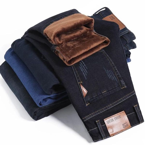 men's jeans winter men's warm slim fit business fashion thicken denim trousers fleece stretch brand pants black blue
men's jeans winter men's warm slim fit business fashion thicken denim trousers fleece stretch brand pants black blue