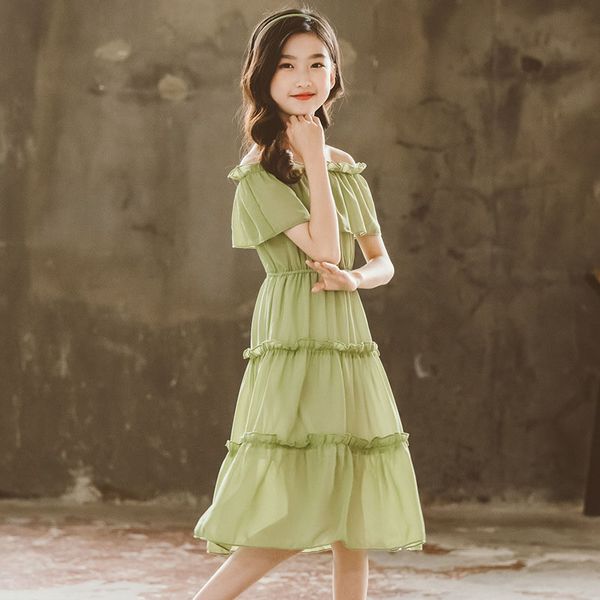 summer big girls dresses shoulderless solid color party dress for kids teenage child ruffles off shoulder clothing 3-13 years, Red;yellow
summer big girls dresses shoulderless solid color party dress for kids teenage child ruffles off shoulder clothing 3-13 years, Red;yellow