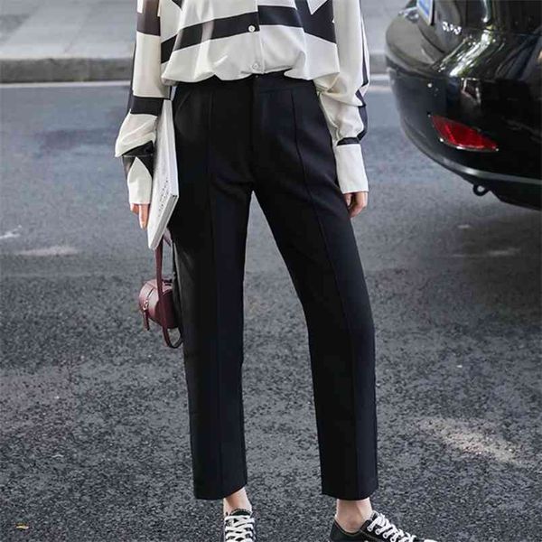 spring autumn korean style casual high waist loose straight tube nine point trousers office lady work pants women 210514, Blue
spring autumn korean style casual high waist loose straight tube nine point trousers office lady work pants women 210514, Blue