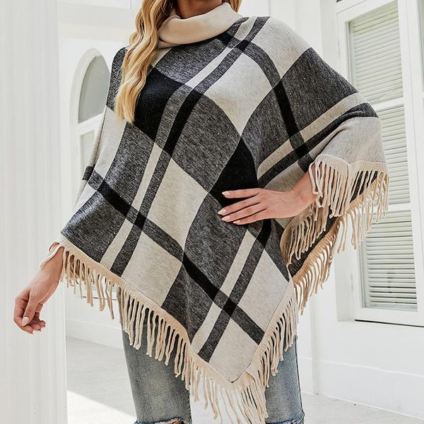 women's sweaters urifens korean fashion ponchos 2021 turtleneck batwing sleeve sweater coat women tassel cloak shawl plaid loose qd07, White;black
women's sweaters urifens korean fashion ponchos 2021 turtleneck batwing sleeve sweater coat women tassel cloak shawl plaid loose qd07, White;black