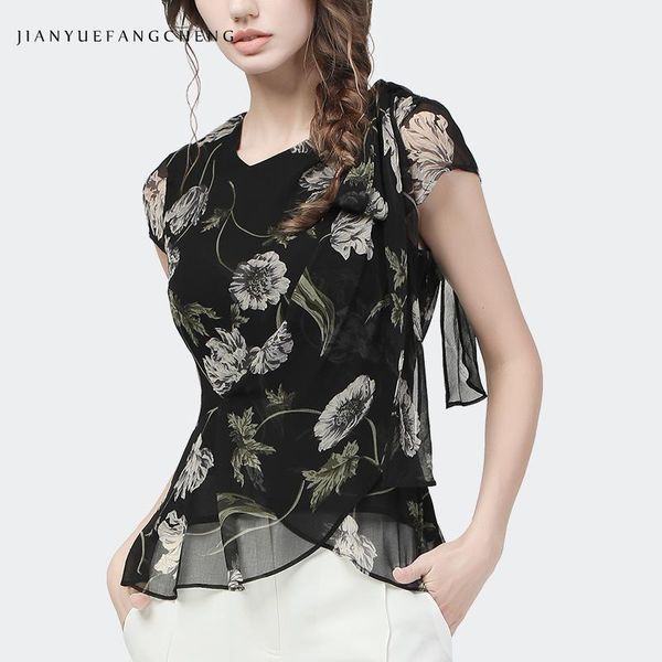 women's blouses & shirts fashion flower printed women summer v-neck ribbon short sleeve plus size elegant silmming ruffles chiffon blo, White
women's blouses & shirts fashion flower printed women summer v-neck ribbon short sleeve plus size elegant silmming ruffles chiffon blo, White