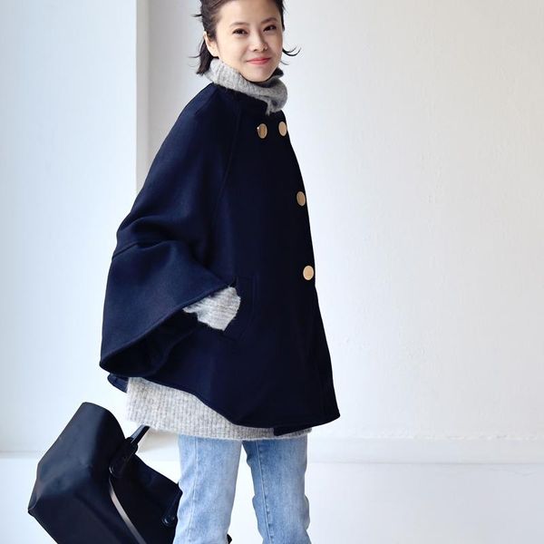 women's wool & blends micoco w1721a south korean version of a full-color lotus leaf cape style winter lady's coat, Black
women's wool & blends micoco w1721a south korean version of a full-color lotus leaf cape style winter lady's coat, Black