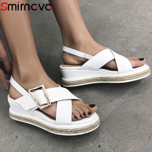 dress shoes smirnova 2021 genuine leather women sandals buckle solid colors summer wedges platform woman, Black
dress shoes smirnova 2021 genuine leather women sandals buckle solid colors summer wedges platform woman, Black