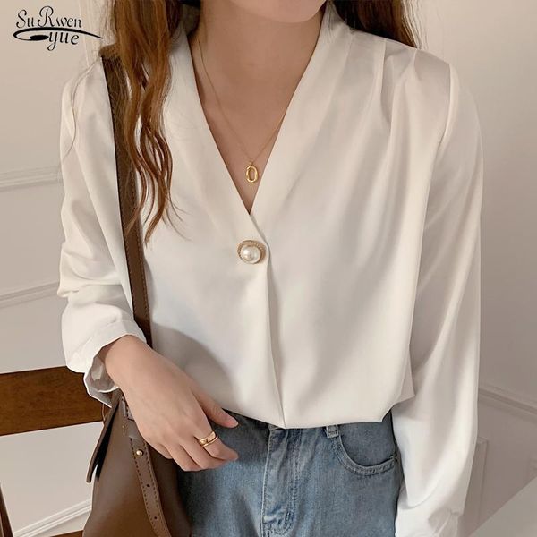 women's blouses & shirts 2021 v neck chiffon women office lady white long sleeve blouse and plus size loose female clothing 13168
women's blouses & shirts 2021 v neck chiffon women office lady white long sleeve blouse and plus size loose female clothing 13168