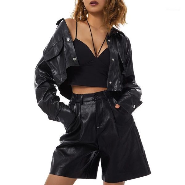 women's jackets ladies autumn winter short pu jacket, girls leisure style solid color long sleeve lapel coat single-breasted slim outwe, Black;brown
women's jackets ladies autumn winter short pu jacket, girls leisure style solid color long sleeve lapel coat single-breasted slim outwe, Black;brown