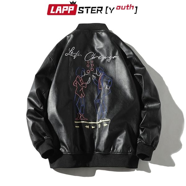 men streetwear motorcycle leather jacket harajukiu black funny print windbreaker male korean biker 210420
men streetwear motorcycle leather jacket harajukiu black funny print windbreaker male korean biker 210420