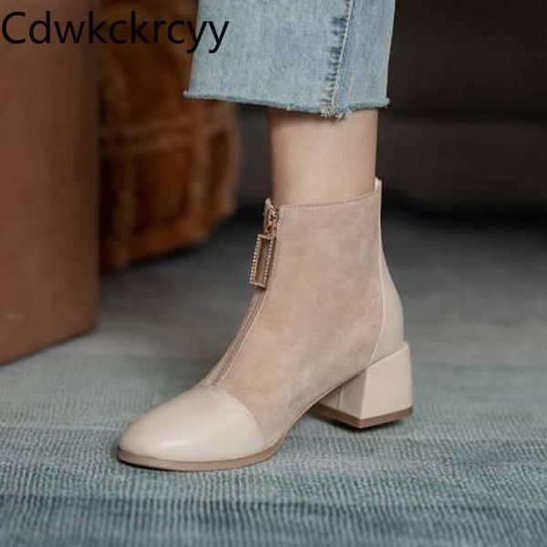 boots winter the fashion suede round head high heels short tube black beige front zipper women 34-43
boots winter the fashion suede round head high heels short tube black beige front zipper women 34-43