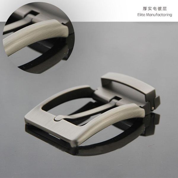 silver gray quality pin buckle for mens belt belts, Black;brown