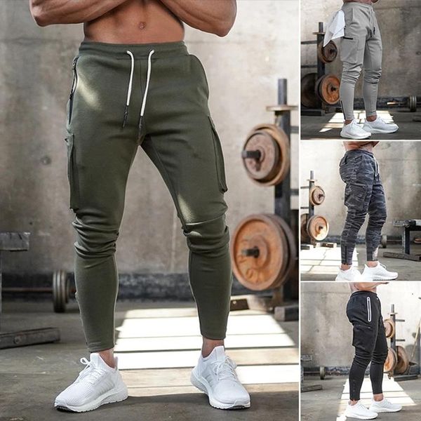 men's fitness pants sports tapered with zipper pockets running training, Black 
men's fitness pants sports tapered with zipper pockets running training, Black