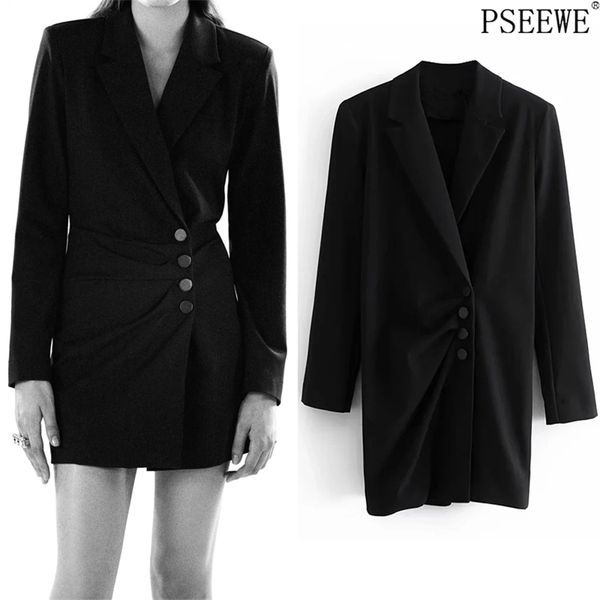black blazer dress women winter wrap long sleeve mini woman vintage button office ladies elegant es 210519, Black;gray
black blazer dress women winter wrap long sleeve mini woman vintage button office ladies elegant es 210519, Black;gray
