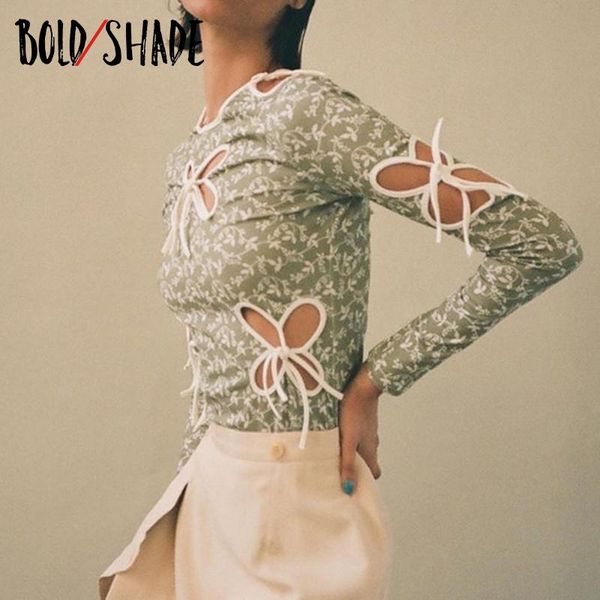 women's t-shirt bold shade vintage floral bow hollow out bandage tshirts long sleeve slim basic women indie aeshtetic tees 90s trendy s, White
women's t-shirt bold shade vintage floral bow hollow out bandage tshirts long sleeve slim basic women indie aeshtetic tees 90s trendy s, White