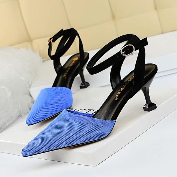 sandals slhjc 2021 summer knit fabric pointed toe ankle buckle kitten heels shoes high heel pumps fashion, Black
sandals slhjc 2021 summer knit fabric pointed toe ankle buckle kitten heels shoes high heel pumps fashion, Black