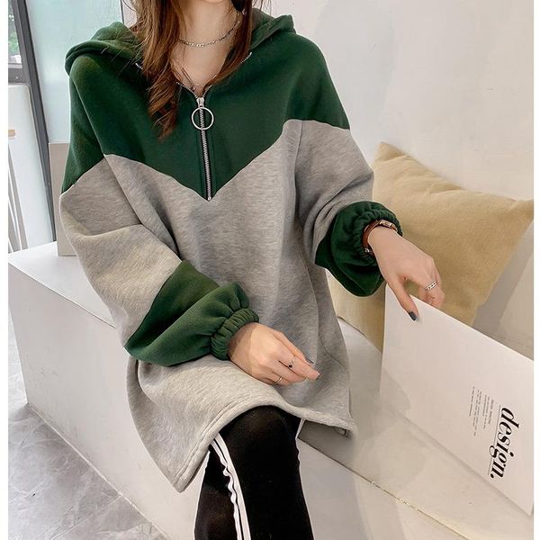women's hoodies & sweatshirts 2021 spring and autumn fashion color matching hooded long section loose lazy wind large size female, Black
women's hoodies & sweatshirts 2021 spring and autumn fashion color matching hooded long section loose lazy wind large size female, Black