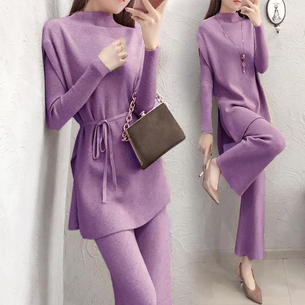 women's two piece pants knitted 3 pieces women sets autumn winter 2021 solid sweater pullovers and wide leg ankle length elegant female, White
women's two piece pants knitted 3 pieces women sets autumn winter 2021 solid sweater pullovers and wide leg ankle length elegant female, White