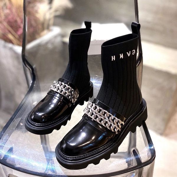 slippers thick-soled leather autumn and winter big-name chain elastic short boots women's flat socks shoes 1 orbr, Black
slippers thick-soled leather autumn and winter big-name chain elastic short boots women's flat socks shoes 1 orbr, Black
