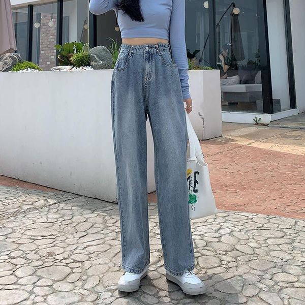 vintage wide leg women's jeans pants high waist chic denim trousers streetwear loose straight long female pockets 2021, Blue
vintage wide leg women's jeans pants high waist chic denim trousers streetwear loose straight long female pockets 2021, Blue