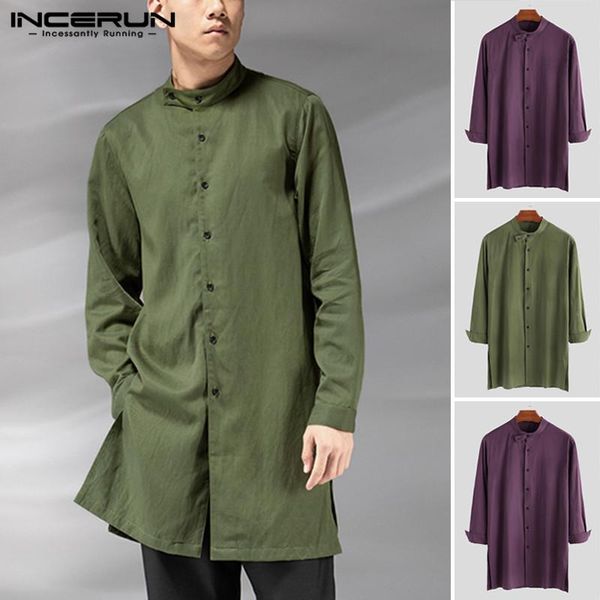 men's casual shirts incerun men shirt long sleeve stand collar cotton solid color kaftan button vintage clothes 2021 s-3xl, White;black
men's casual shirts incerun men shirt long sleeve stand collar cotton solid color kaftan button vintage clothes 2021 s-3xl, White;black