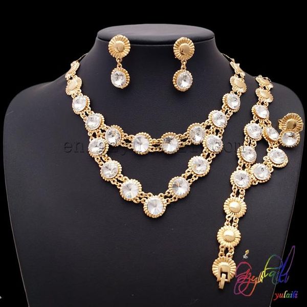 earrings & necklace 2021 american arrival sale regular round flower shape chain with big crystal clear rhinestone jewellery sets, Silver
earrings & necklace 2021 american arrival sale regular round flower shape chain with big crystal clear rhinestone jewellery sets, Silver