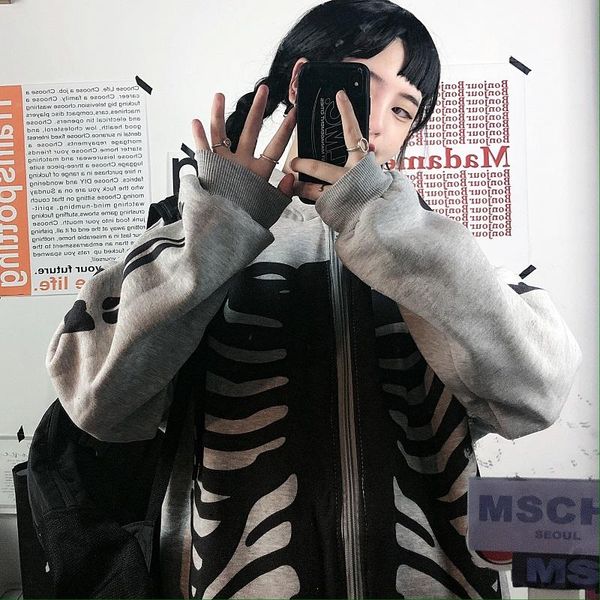 women's hoodies & sweatshirts autumn ins couple punk harajuku dark loose gothic retro shirt zipper long sleeve plus size casual fashion, Black
women's hoodies & sweatshirts autumn ins couple punk harajuku dark loose gothic retro shirt zipper long sleeve plus size casual fashion, Black