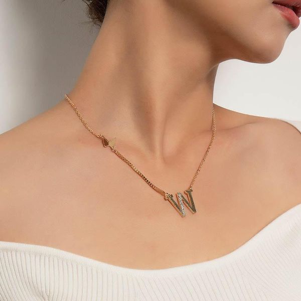 pendant necklaces fashion elegant butterfly letter necklace for women simple chains geometric clavicle colar jewelry gift, Silver
pendant necklaces fashion elegant butterfly letter necklace for women simple chains geometric clavicle colar jewelry gift, Silver