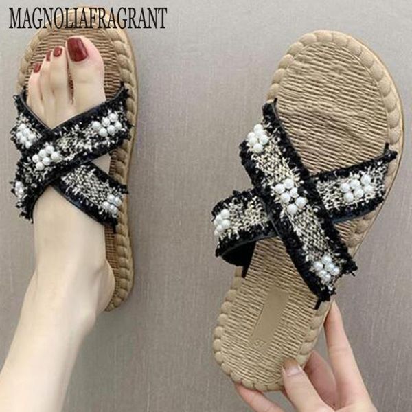 slippers summer comfortable fashion pearl flat women shoes on the tassel cross-tied hy693, Black
slippers summer comfortable fashion pearl flat women shoes on the tassel cross-tied hy693, Black