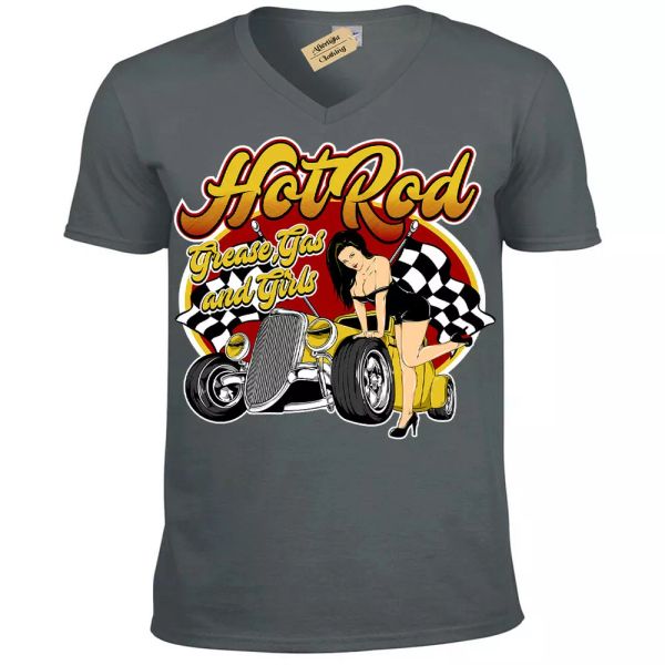 grasa gas y camiseta chica rockabilly caliente rod pin-up eua hombre cuello en v, White;black
grasa gas y camiseta chica rockabilly caliente rod pin-up eua hombre cuello en v, White;black