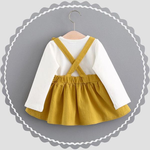 0-3 years autumn baby dress toddler girl bandage suit long sleeve straps for girls kids clothing vestidos girl's dresses, Red;yellow
0-3 years autumn baby dress toddler girl bandage suit long sleeve straps for girls kids clothing vestidos girl's dresses, Red;yellow