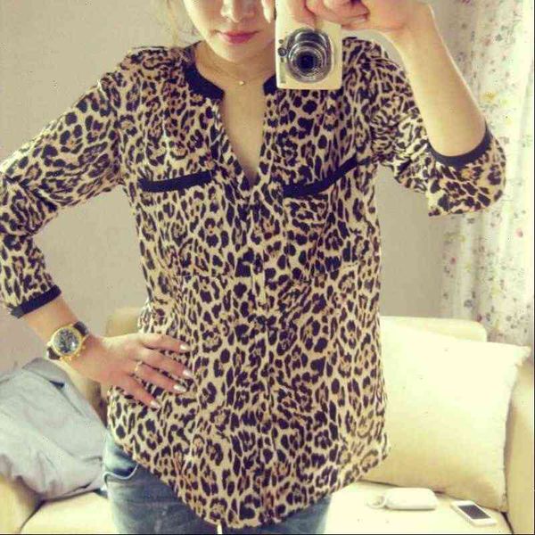 leopard print womens shirt women blouse long sleeve chiffon fabric v neck lady office tunic casual loose plus size, White
leopard print womens shirt women blouse long sleeve chiffon fabric v neck lady office tunic casual loose plus size, White