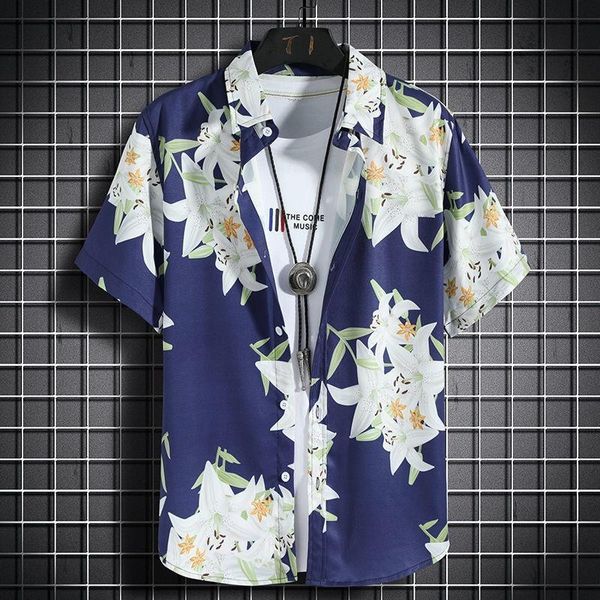 men's casual shirts hawaiian beach short-sleeved seaside vacation quick-drying clothes loose floral, White;black
men's casual shirts hawaiian beach short-sleeved seaside vacation quick-drying clothes loose floral, White;black
