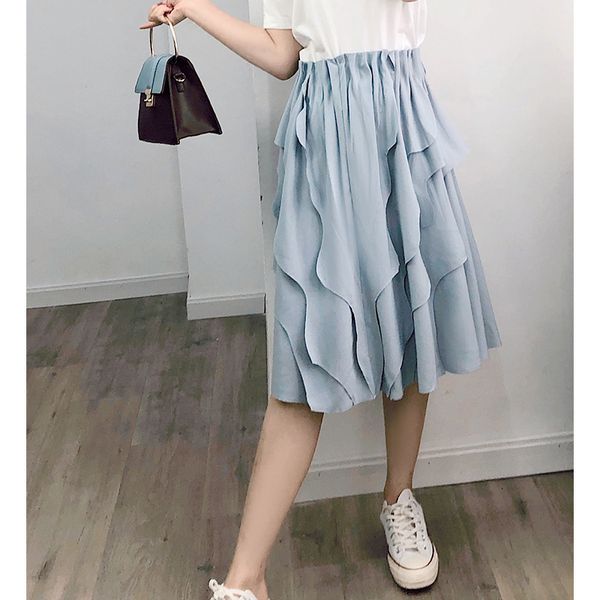 skirts women's a-line solid color summer wave high waist knee-length skirt, Black
skirts women's a-line solid color summer wave high waist knee-length skirt, Black