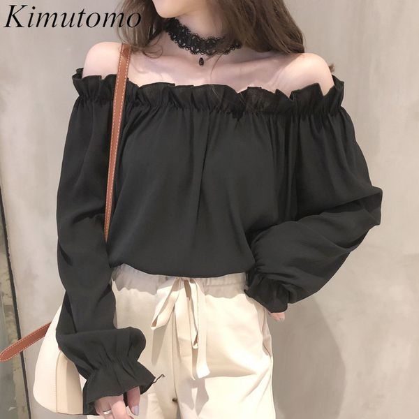 kimutomo off shoulder slash neck blouse shirt hong kong style women solid flare sleeve chiffon chic 210521, White
kimutomo off shoulder slash neck blouse shirt hong kong style women solid flare sleeve chiffon chic 210521, White