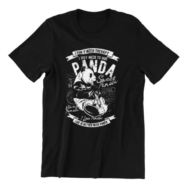 life is better with panda - printed t-shirt, White;black 
life is better with panda - printed t-shirt, White;black