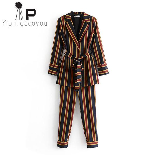 striped long blazer set women spring autumn suits sleeve chic jacket 2pac belt office ladies high waist pants women's two piece, White
striped long blazer set women spring autumn suits sleeve chic jacket 2pac belt office ladies high waist pants women's two piece, White