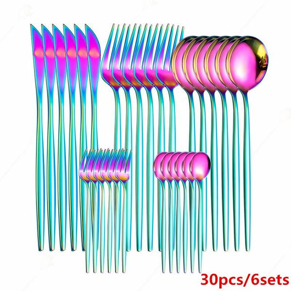 dinnerware sets 2021 multi-colors cutlery tableware set rainbow kit fork knife spoon stainless steel home drop
dinnerware sets 2021 multi-colors cutlery tableware set rainbow kit fork knife spoon stainless steel home drop