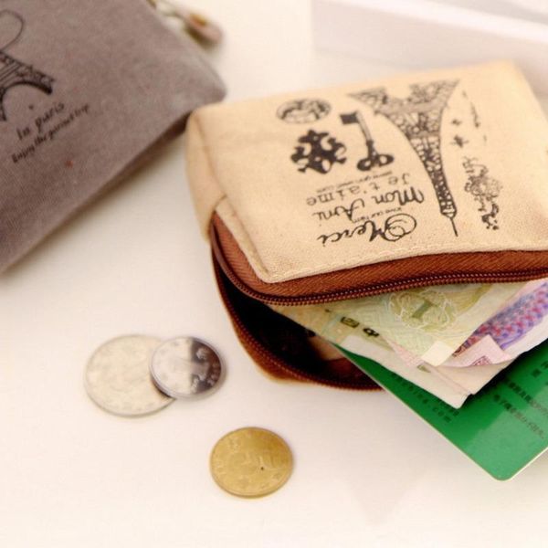 card holders canvas wallet vintage style creative printing fabric student mini coin storage bag environmental protection zipper purse, Brown;gray
card holders canvas wallet vintage style creative printing fabric student mini coin storage bag environmental protection zipper purse, Brown;gray