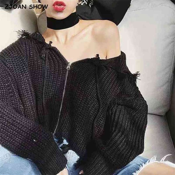streetwear open zipper fringed knitting hooded cardigan women hem tassel long sleeve loose cropped sweater jumper knitwear 210429, White;black
streetwear open zipper fringed knitting hooded cardigan women hem tassel long sleeve loose cropped sweater jumper knitwear 210429, White;black