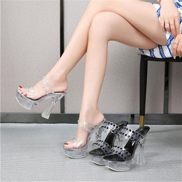 summer sandals female 15cm show women's platform slippers transparent high heels pole dance shoes black silver
summer sandals female 15cm show women's platform slippers transparent high heels pole dance shoes black silver