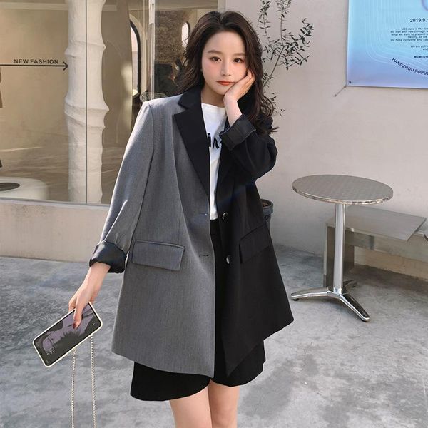 women's suits & blazers superaen streetwear color contrast patchwork notched full suit coat design spring 2021 casual jacket women, White;black
women's suits & blazers superaen streetwear color contrast patchwork notched full suit coat design spring 2021 casual jacket women, White;black