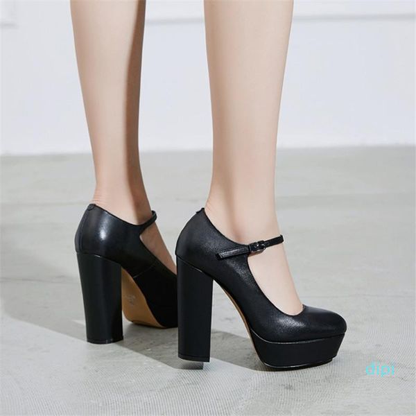 -dress shoes pxelena elegant brand women mary janes genuine leather chunky block high heels platform evening lady 2021, Black
-dress shoes pxelena elegant brand women mary janes genuine leather chunky block high heels platform evening lady 2021, Black