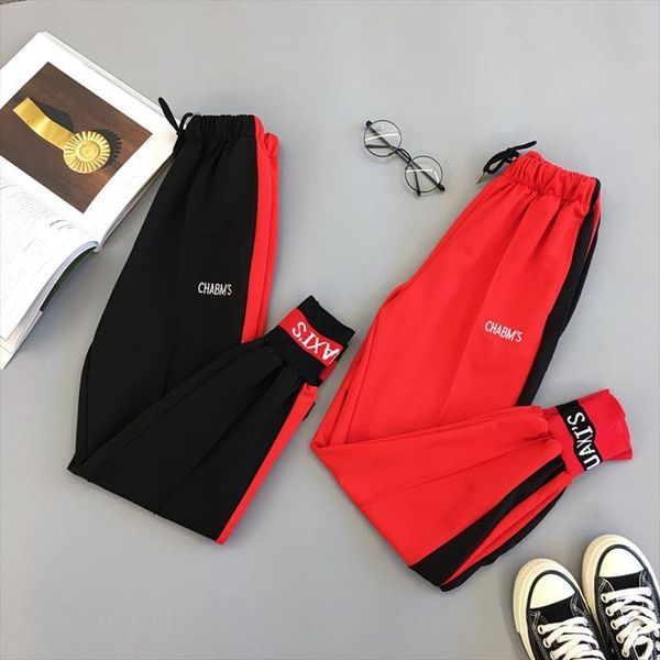 sport hiphop patchwork harem women capris fall casual trousers elastic waist loose thin female p9364, Black;white
sport hiphop patchwork harem women capris fall casual trousers elastic waist loose thin female p9364, Black;white