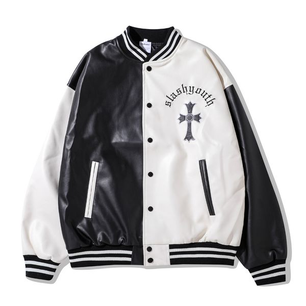men's hoodies & sweatshirts cross embroidered contrast sewn leather jacket from high street plutonium in fashion strike loose wkqf, Black
men's hoodies & sweatshirts cross embroidered contrast sewn leather jacket from high street plutonium in fashion strike loose wkqf, Black