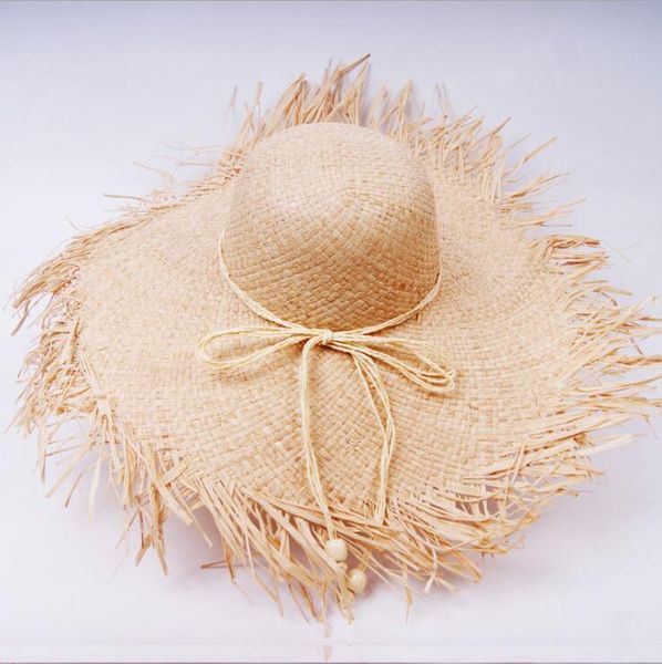 wide brim hats 2021 summer paper straw hat big raw edge for women sun beach nice cool flat women's, Blue;gray
wide brim hats 2021 summer paper straw hat big raw edge for women sun beach nice cool flat women's, Blue;gray