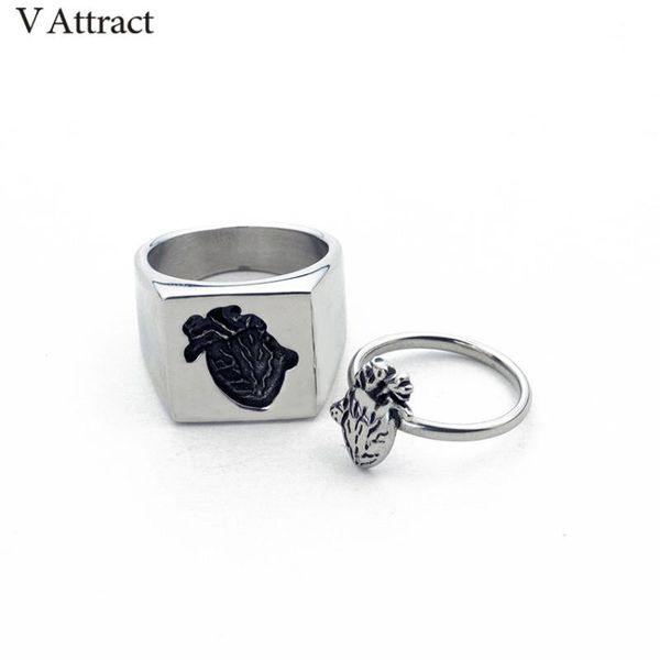 cluster rings v attract 2piece/set matching human heart on rectangle women men jewelry punk titanium steel ring couple wedding gift, Golden;silver
cluster rings v attract 2piece/set matching human heart on rectangle women men jewelry punk titanium steel ring couple wedding gift, Golden;silver