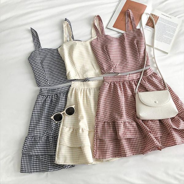 summer sets two pieces women tracksuits suits elastic crop and mini skirts cute camis for, Gray
summer sets two pieces women tracksuits suits elastic crop and mini skirts cute camis for, Gray