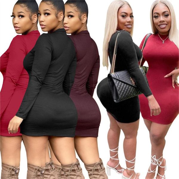 casual dresses rstylish solid color long sleeve o-neck autumn 2021 fashion bodycon stretch women party mini, Black;gray
casual dresses rstylish solid color long sleeve o-neck autumn 2021 fashion bodycon stretch women party mini, Black;gray