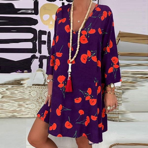 casual dresses fashion printed women dress with three quarter sleeves loose v neck party autumn, Black;gray
casual dresses fashion printed women dress with three quarter sleeves loose v neck party autumn, Black;gray