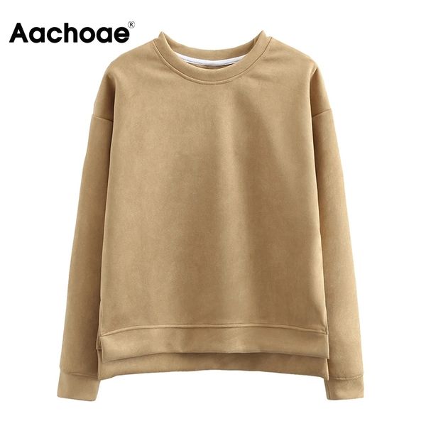 aachoae casual solid suede sweatshirt autumn spring o neck pullover hoodies women batwing long sleeve loose lady ropa mujer 210413, Black
aachoae casual solid suede sweatshirt autumn spring o neck pullover hoodies women batwing long sleeve loose lady ropa mujer 210413, Black