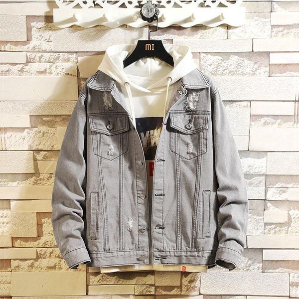 men's jackets men grey denim jacket 2021 mens autumn casual hip hop turn-down collar coat jaqueta jeans masculina chaqueta, Black;brown
men's jackets men grey denim jacket 2021 mens autumn casual hip hop turn-down collar coat jaqueta jeans masculina chaqueta, Black;brown