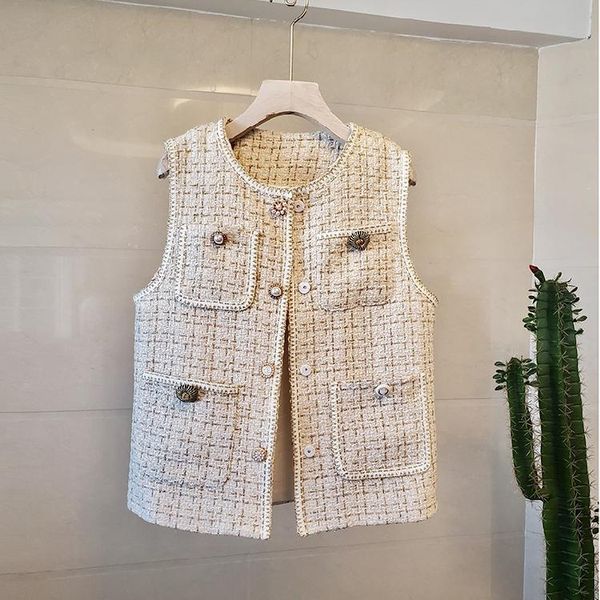 women's vests women sleeveless tweed cardigan vest sherpa jacket tapados mujer invierno 2021 autumn outerwear abrigos largos n9937, Black;white
women's vests women sleeveless tweed cardigan vest sherpa jacket tapados mujer invierno 2021 autumn outerwear abrigos largos n9937, Black;white