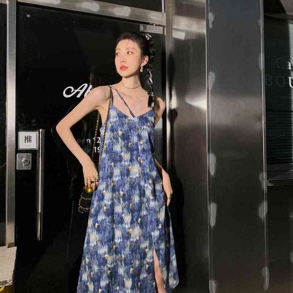 casual dresses oil painting blue spaghetti strap summer 2021 v neck split long midi cami tube fashion designer clothes fhy0, Black;gray
casual dresses oil painting blue spaghetti strap summer 2021 v neck split long midi cami tube fashion designer clothes fhy0, Black;gray